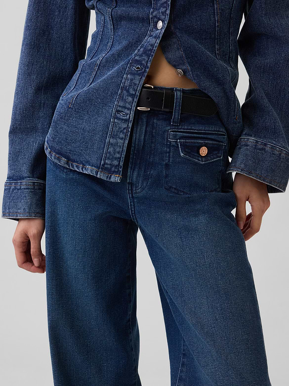High Rise Stride Wide-Leg Jeans