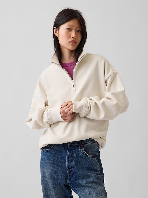 Heavyweight Oversized Quarter-Zip Pullover