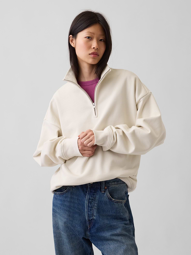 Image number 5 showing, Heavyweight Oversized Quarter-Zip Pullover