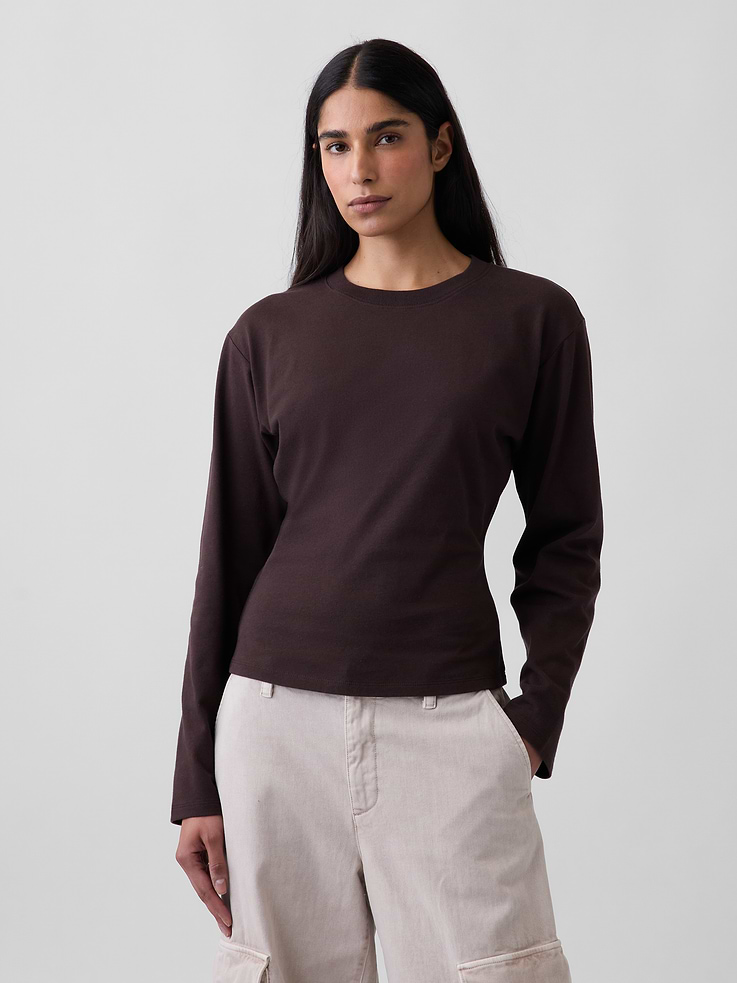 Image number 1 showing, Knit Fitted-Waist T-Shirt