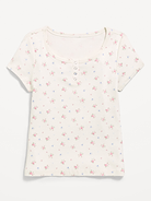 Image number 1 showing, Short-Sleeve Henley Top for Girls