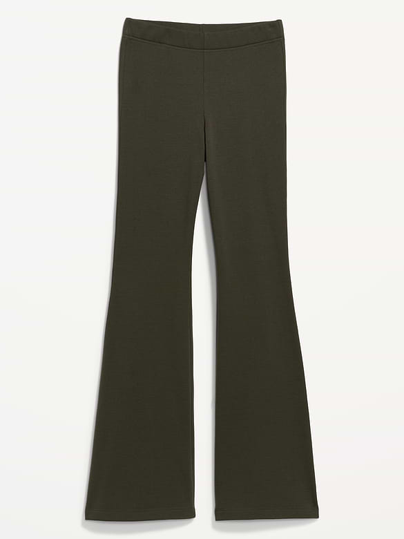 Fleece-Lined High-Waisted Flare Leggings