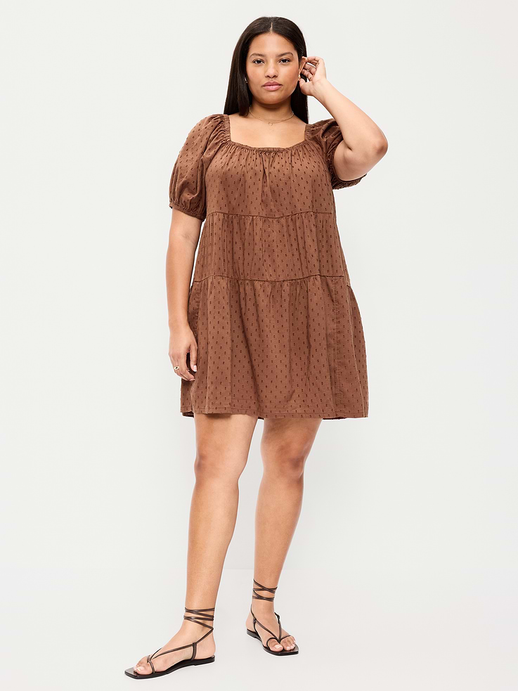 Image number 8 showing, Puff-Sleeve Swing Mini Dress