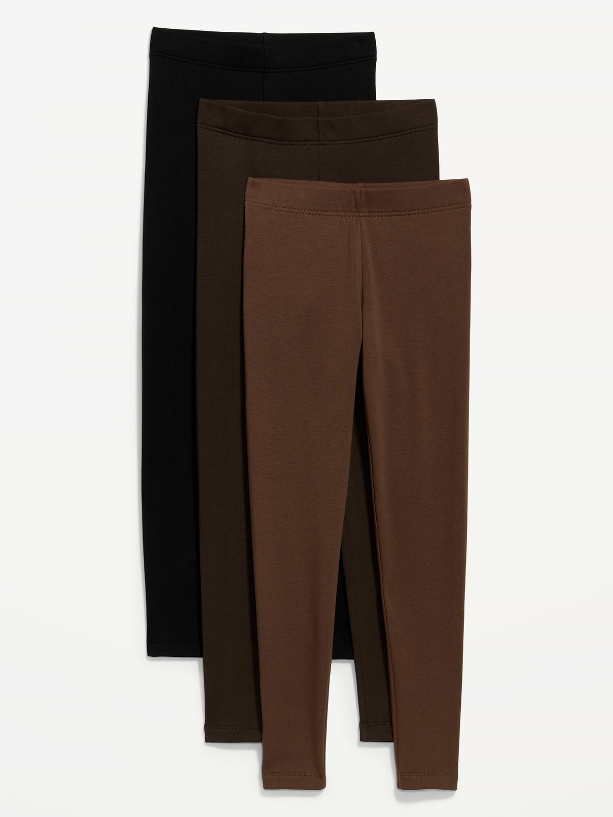 Image 1 of 1, includes 3 pairs of fleece-lined leggings, elastic waist, pull-on style, Product #910805