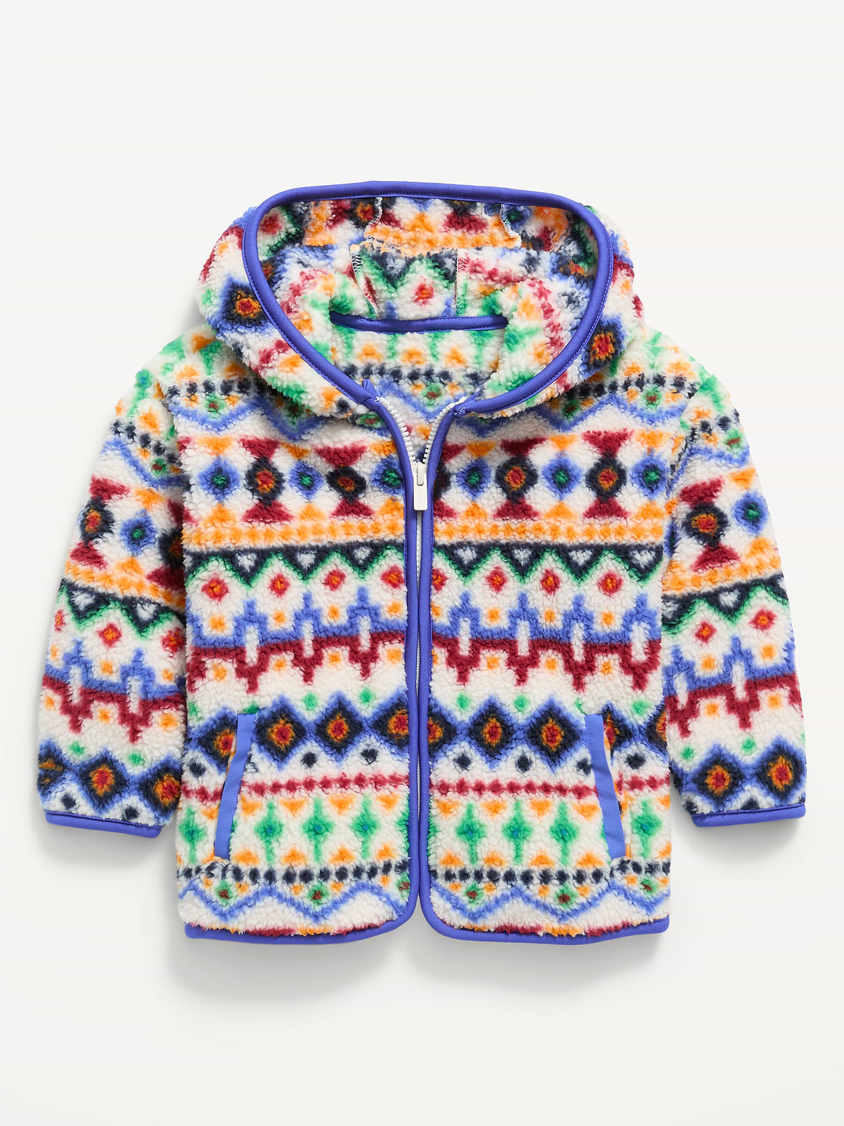 Image 2 of 3, Oversized Hooded Sherpa Jacket for Toddler Boys