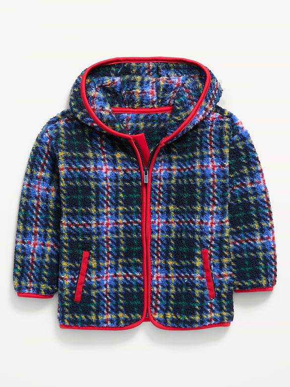 Oversized Hooded Sherpa Jacket for Toddler Boys