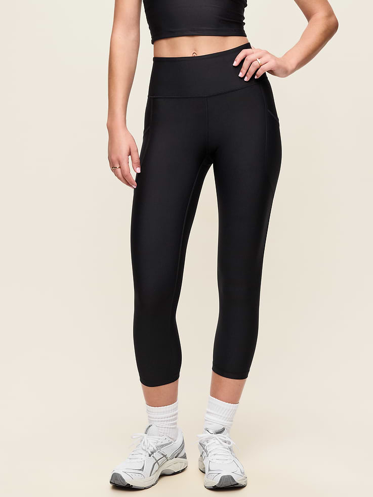 Image number 1 showing, High-Waisted PowerSoft Crop Pocket Leggings