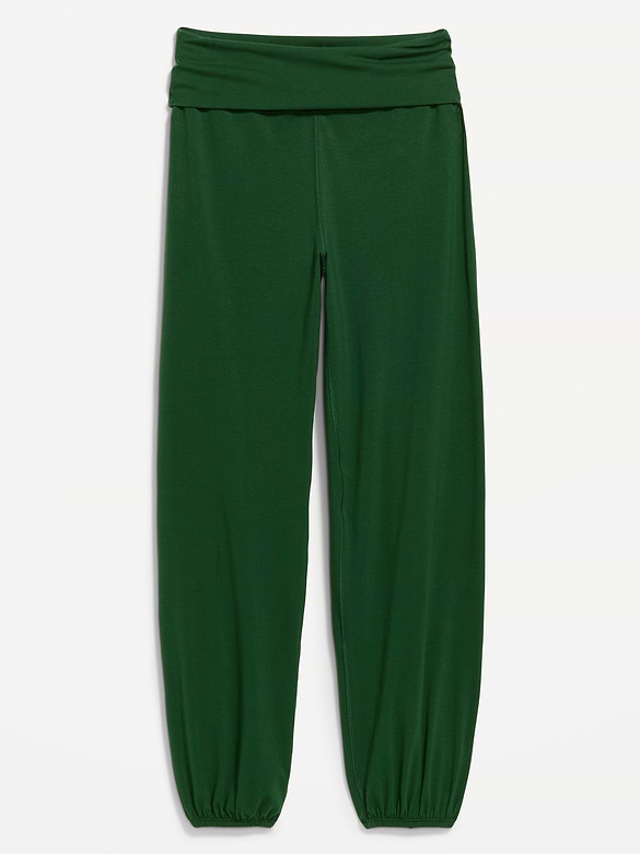 Fold-Over Waist Fitted Joggers