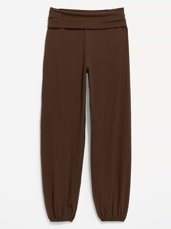 Fold-Over Waist Fitted Joggers