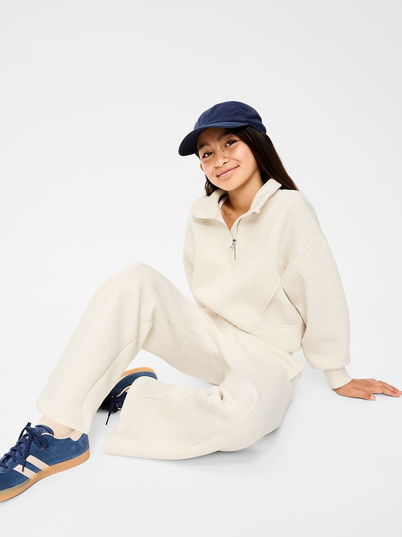 High-Waisted Bounce Fleece Wide-Leg Sweatpants for Girls
