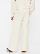 L'image numéro 2 présente Pantalon jambe large à taille haute en molleton raffiné pour fille