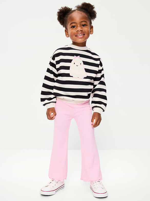 Graphic Sweatshirt and Flared Legging Set for Toddler Girls