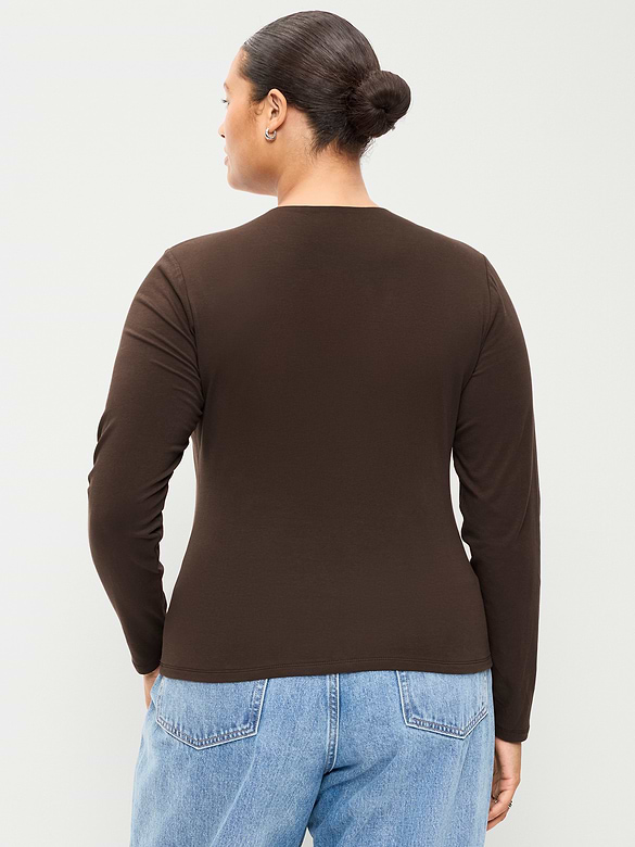 Hug Double-Layer Crew-Neck Long-Sleeve Top