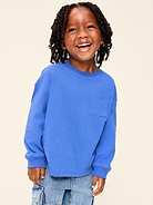 Image number 1 showing, Oversized Long-Sleeve Pocket T-Shirt for Toddler Boys