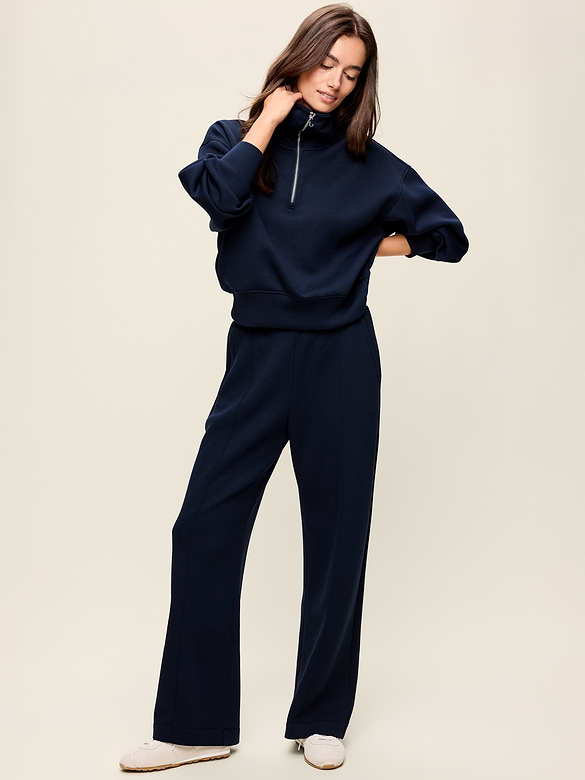 High-Waisted Bounce Fleece Wide-Leg Sweatpants