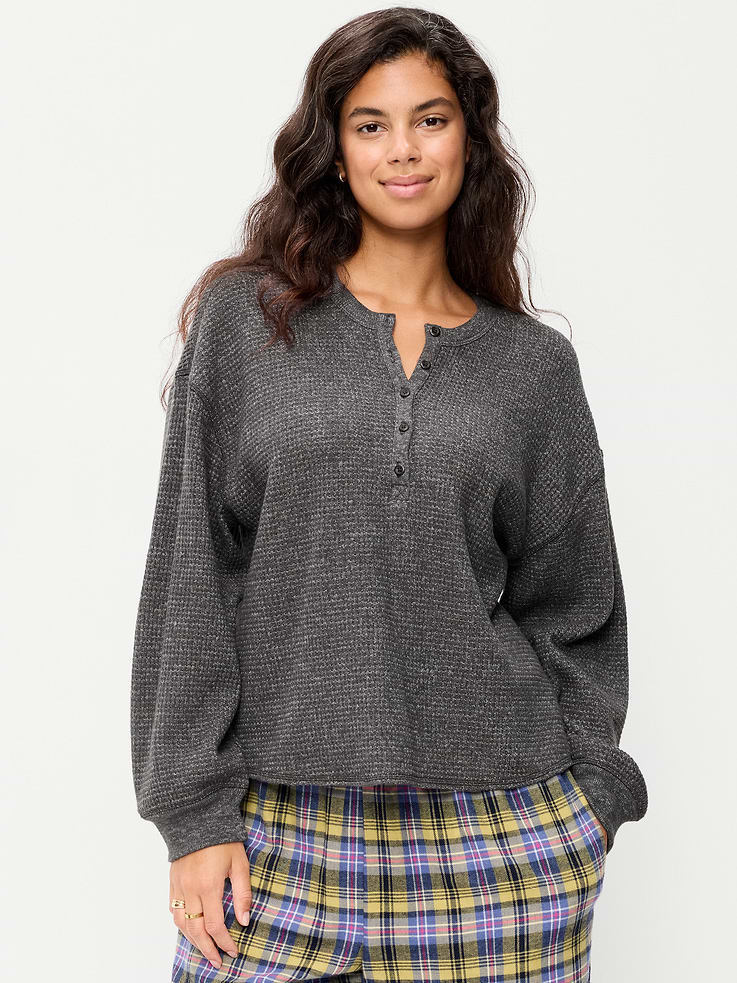 Image number 5 showing, Long-Sleeve Crew-Neck Henley T-Shirt