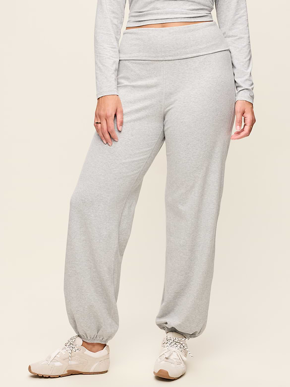 Fold-Over Waist Fitted Joggers