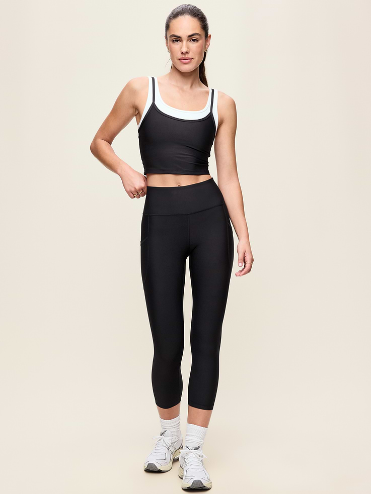 Image number 2 showing, High-Waisted PowerSoft Crop Pocket Leggings