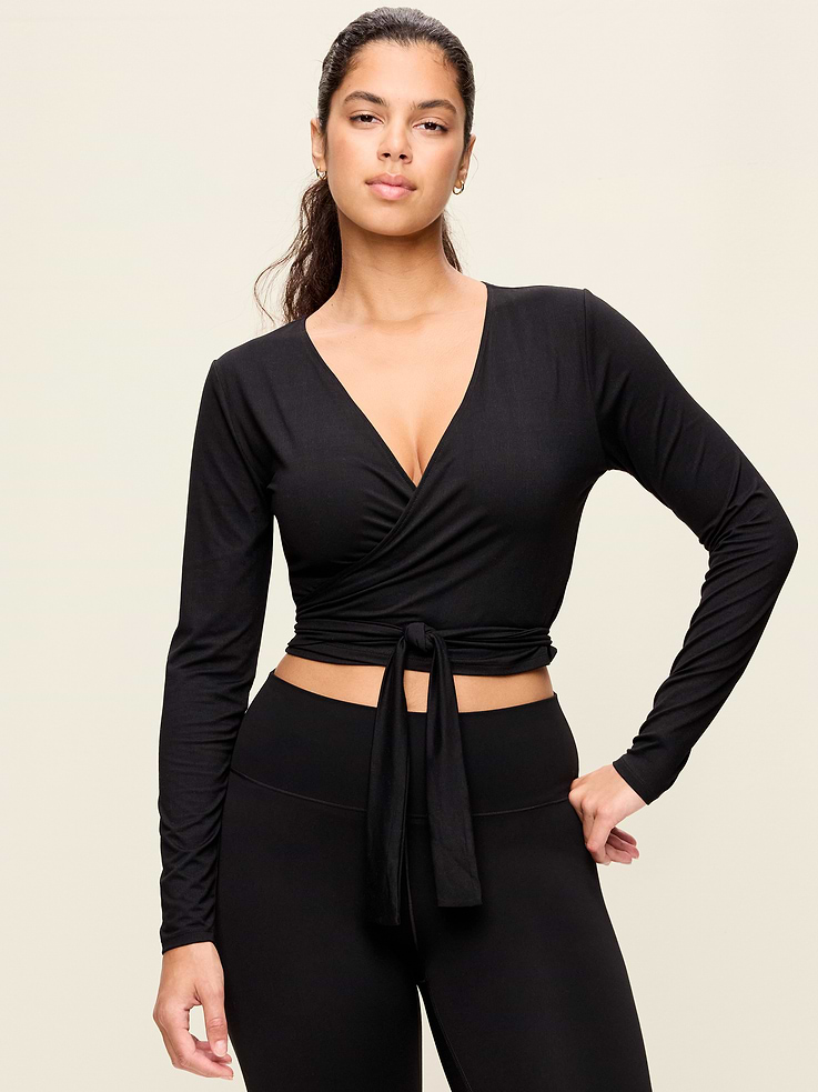 Image number 5 showing, StudioSmooth Long-Sleeve Wrap Top