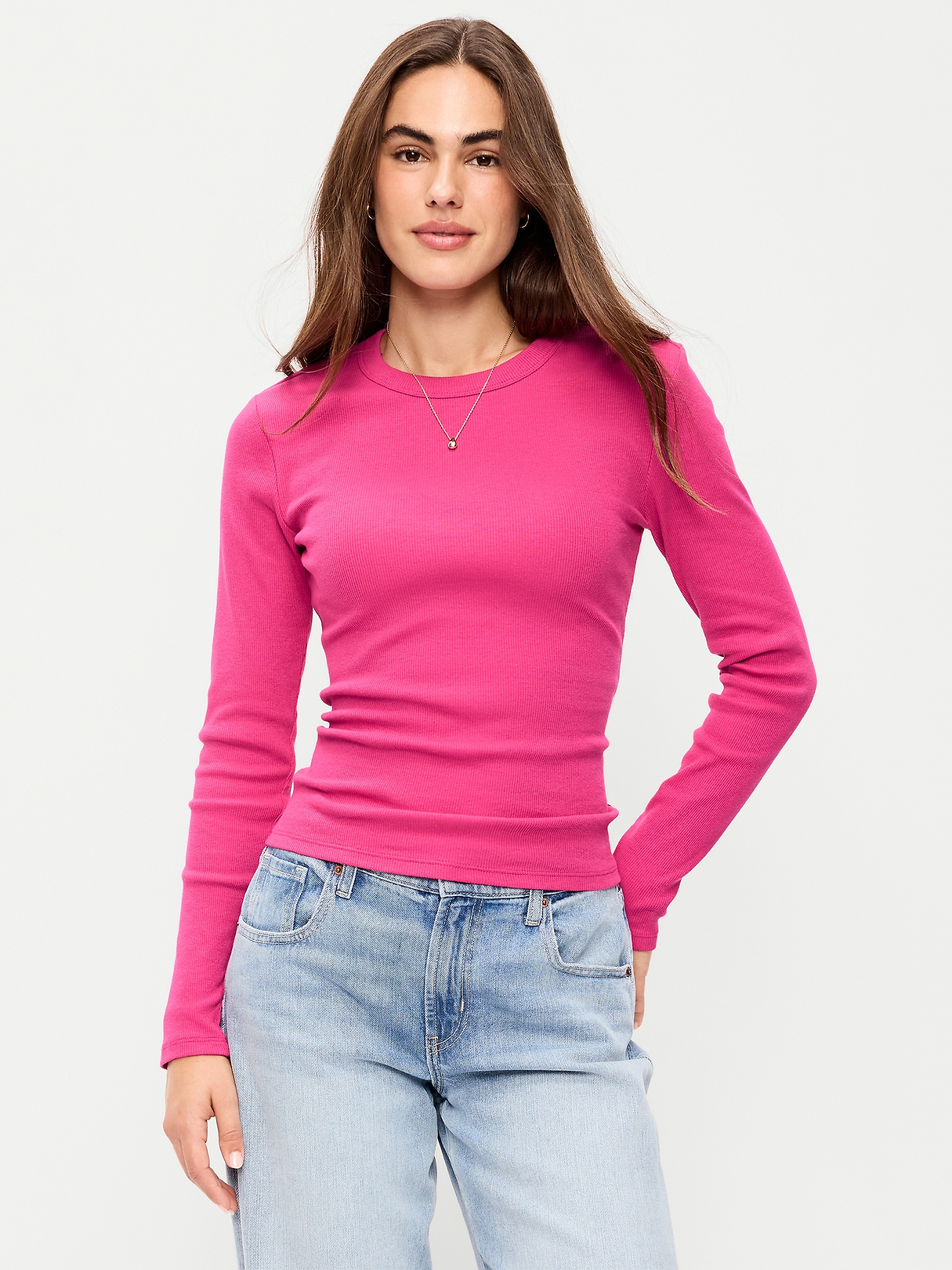 Snug Long-Sleeve Ribbed T-Shirt | Old Navy