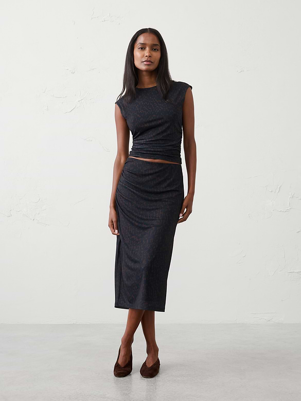 Shirred Mesh Top