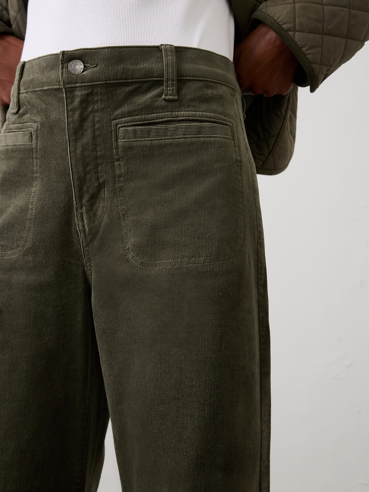 パンツ 80s banana republic wide corduroy pants Wide-Leg High-Rise Corduroy Patch Pocket Pant | Banana Republic