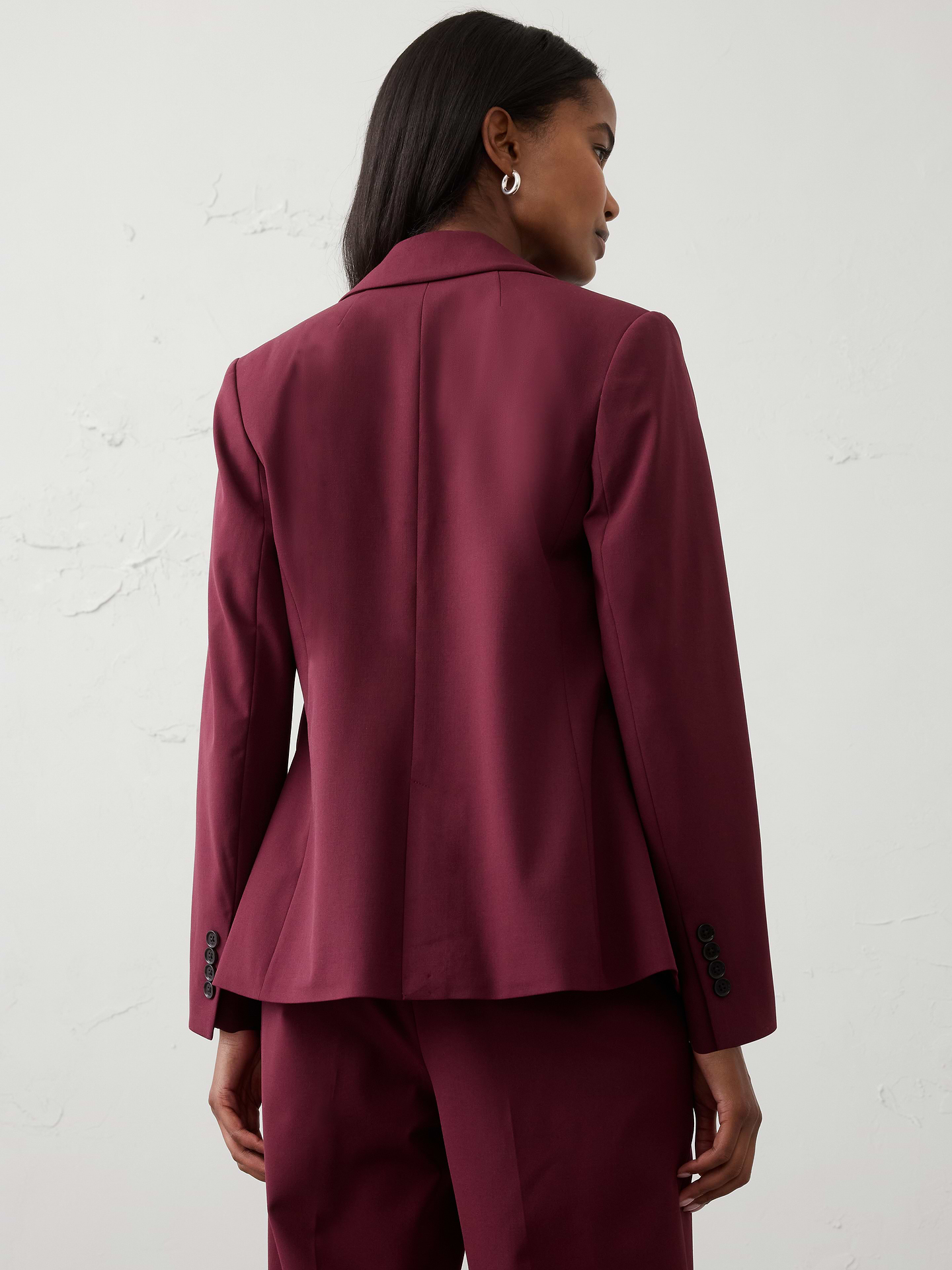 Image 8 of 8, Crepe Long Blazer