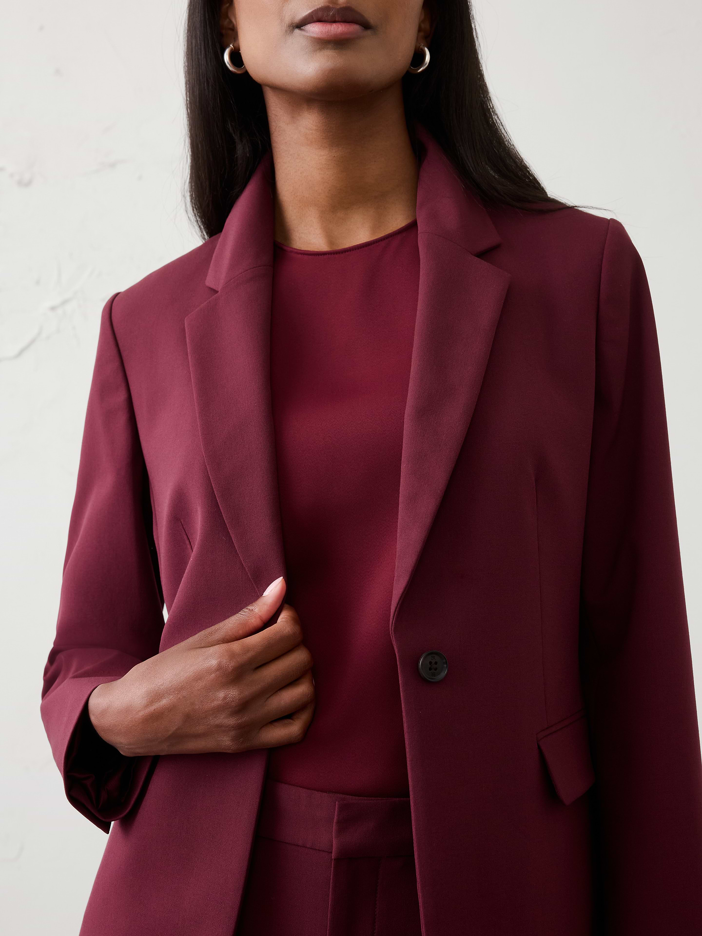 Image 3 of 8, Sculpted Stretch Long Blazer