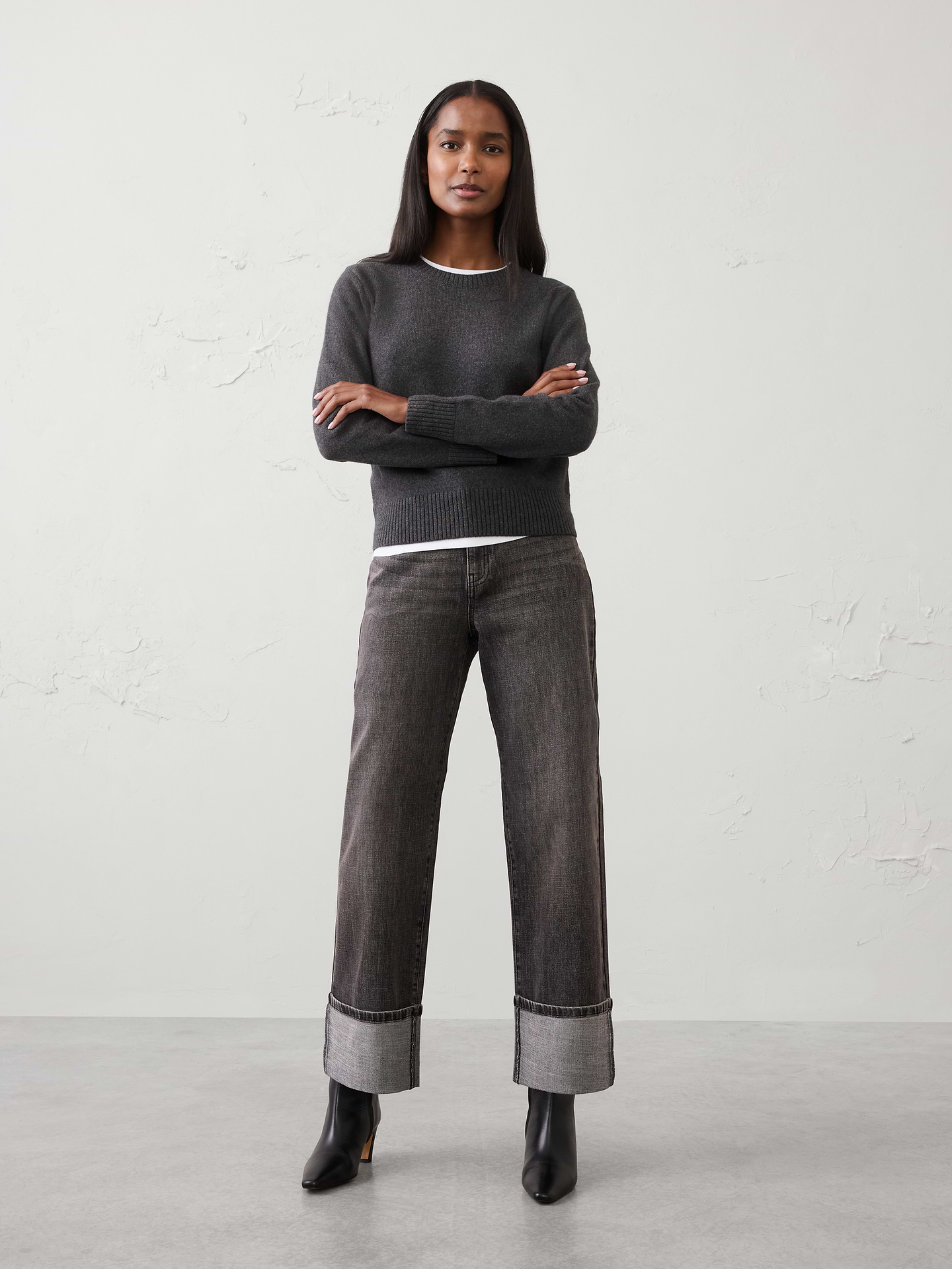 Image number 1 showing, Straight High-Rise Jean