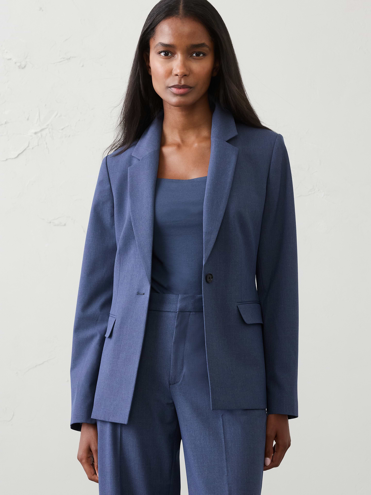 Image number 1 showing, Sculpted Stretch Long Blazer