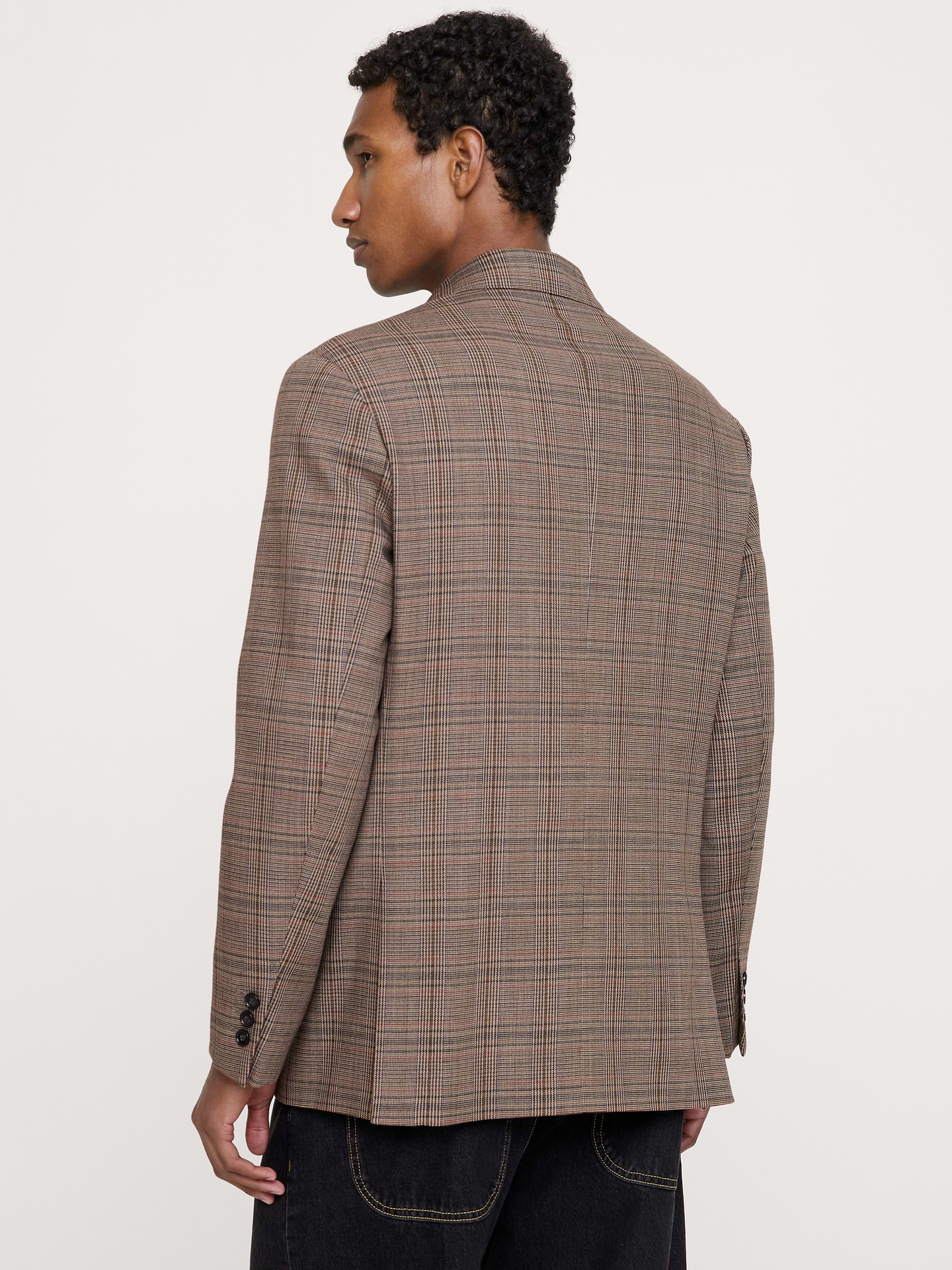 Image number 3 showing, Relaxed Double-Breasted Italian Glen Plaid Suit Jacket