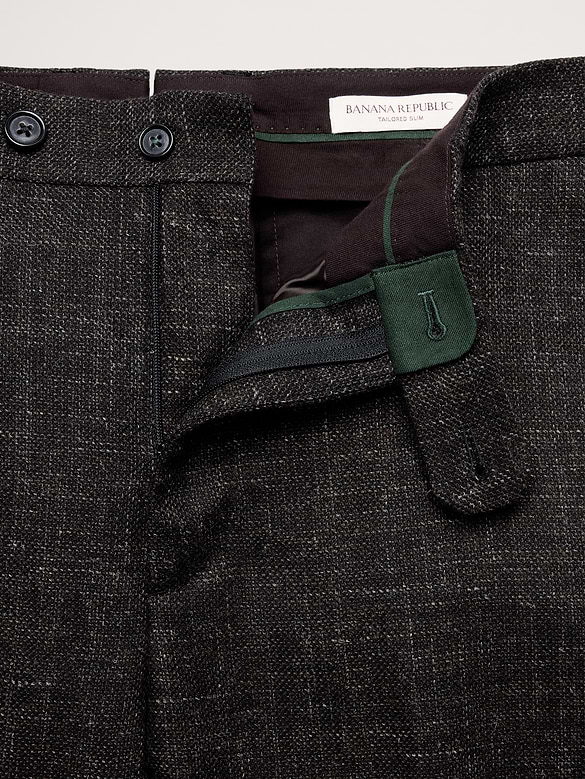 Tailored Slim Italian Tweed Suit Pant