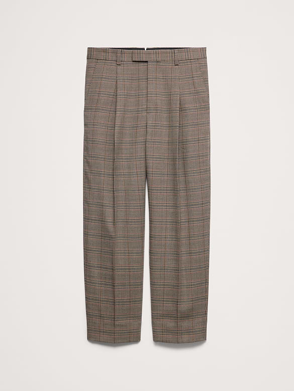 Loose Italian Wool Pleated Suit Pant