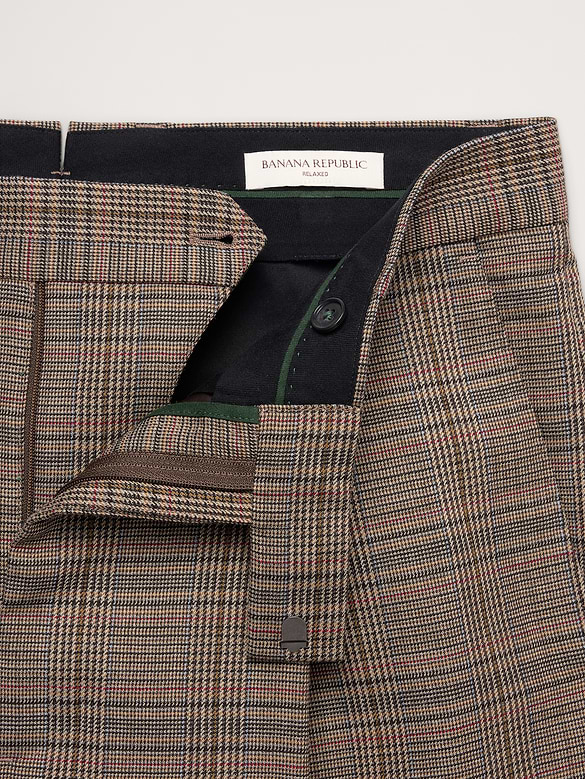 Loose Italian Wool Pleated Suit Pant