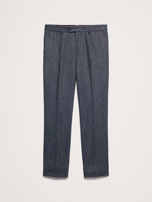 Tailored Slim Italian Herringbone Suit Pant