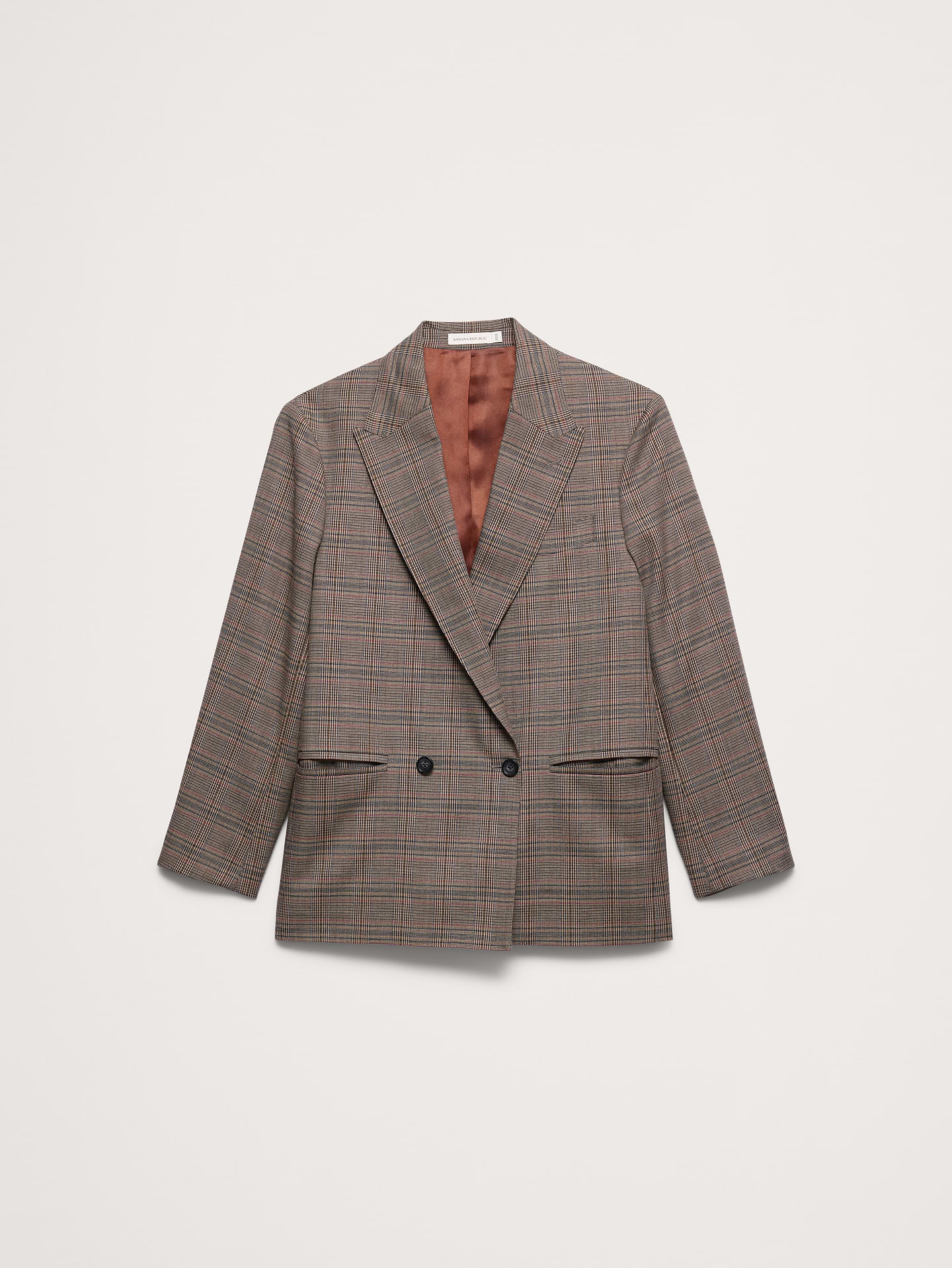 Image number 5 showing, Relaxed Double-Breasted Italian Glen Plaid Suit Jacket