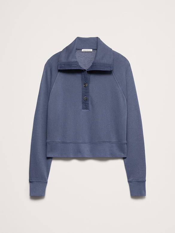 French Terry Stand-Collar Sweatshirt