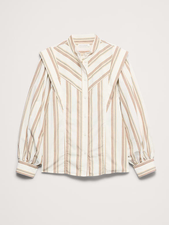 Chemise en coton à col étagé