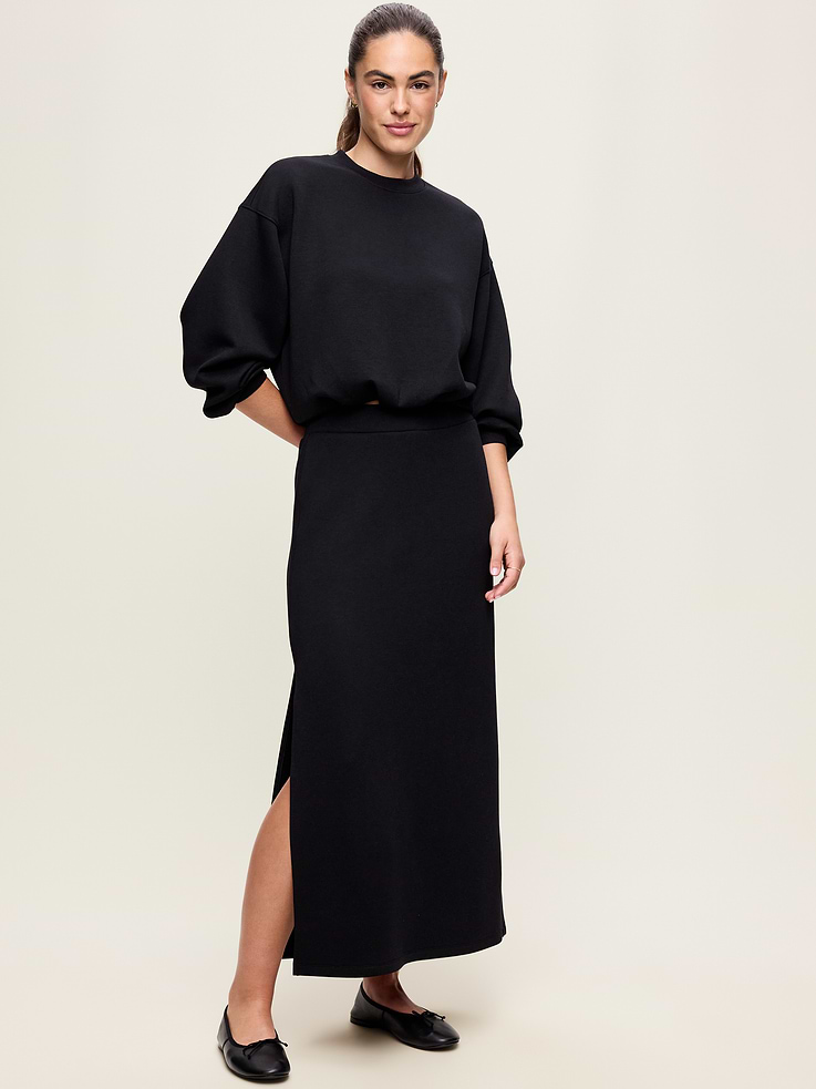 Image number 2 showing, High-Waisted Bounce Fleece Maxi Skirt