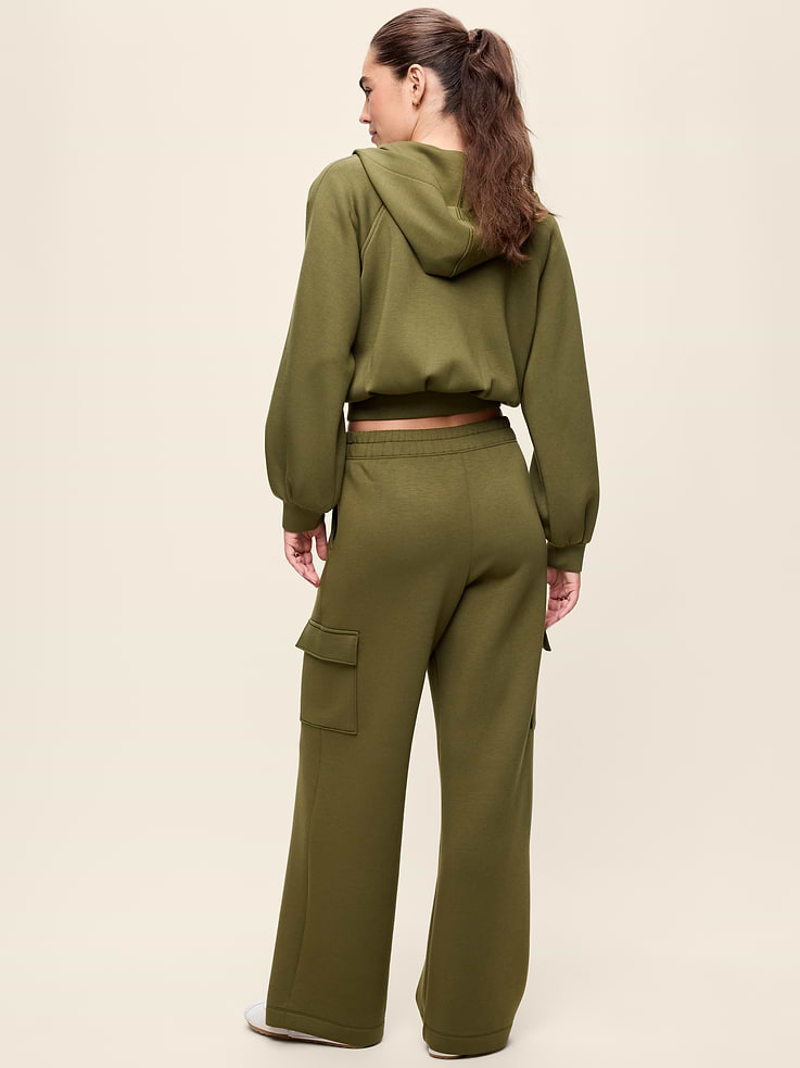 Image number 3 showing, High-Waisted Bounce Fleece Wide-Leg Cargo Sweatpants