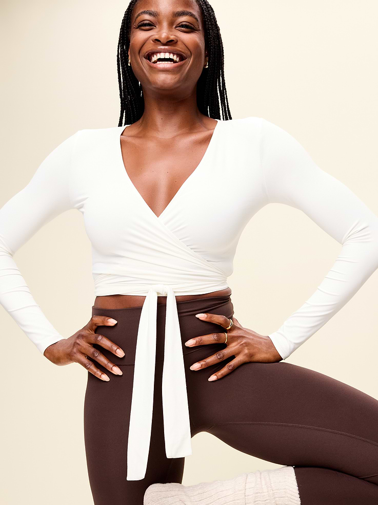 Image number 1 showing, StudioSmooth Long-Sleeve Wrap Top