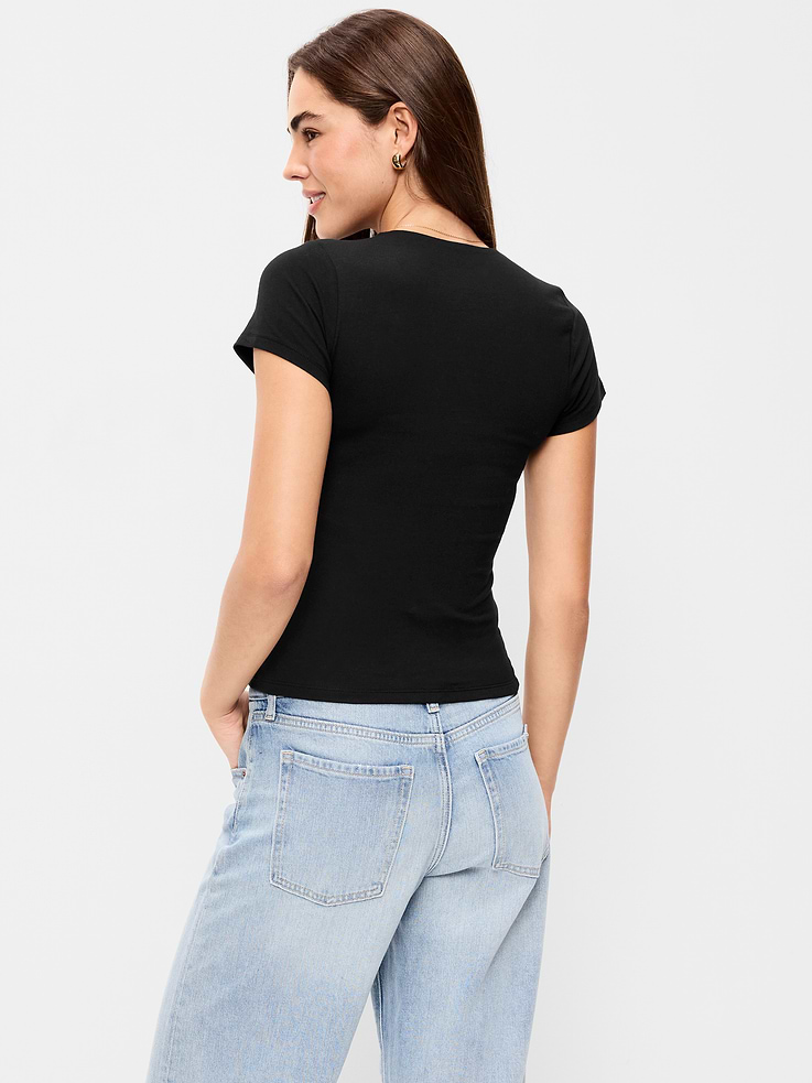 Image 2 of 7, Hug Double-Layer Short-Sleeve Top