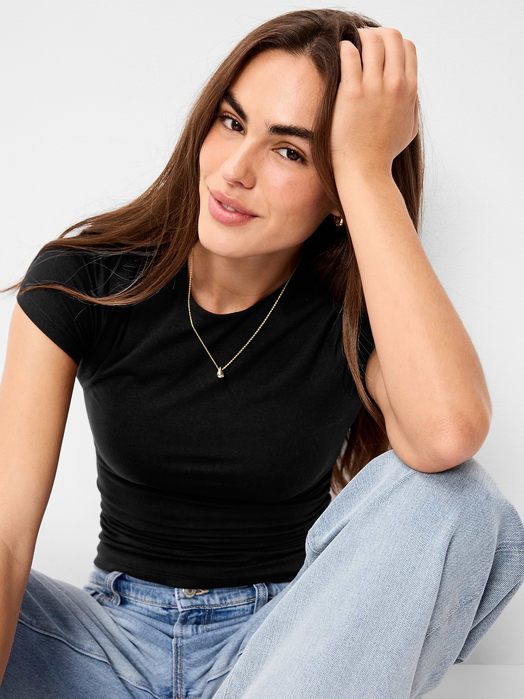 Image 3 of 7, Hug Double-Layer Short-Sleeve Top