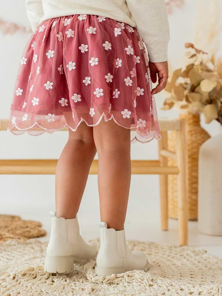 Image number 2 showing, Sweet Wink Berry Floral Embroidered Tutu Skirt