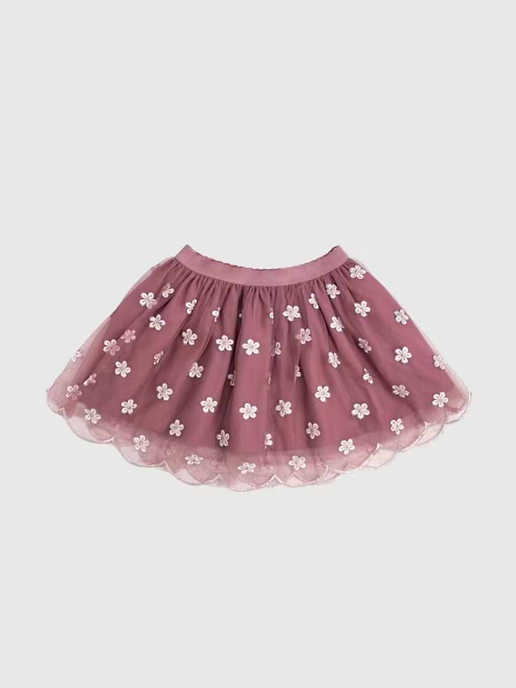 Image number 1 showing, Sweet Wink Berry Floral Embroidered Tutu Skirt