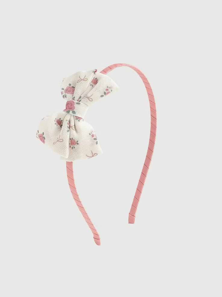 Image number 1 showing, Sweet Wink Coquette Rose Tulle Bow Headband