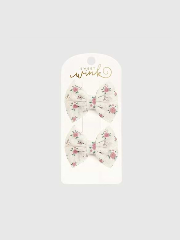 Sweet Wink Coquette Rose Tulle Bow Clip Set