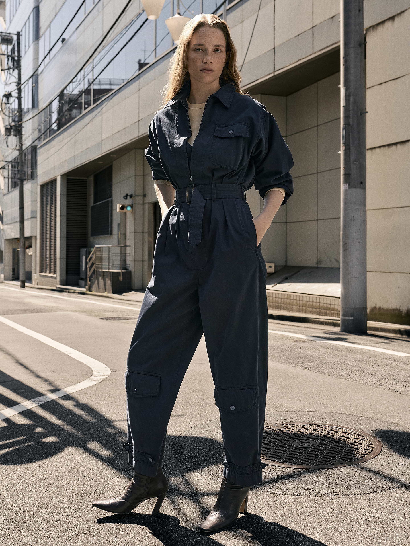 Image number 7 showing, Cotton Twill Zip Jumpsuit