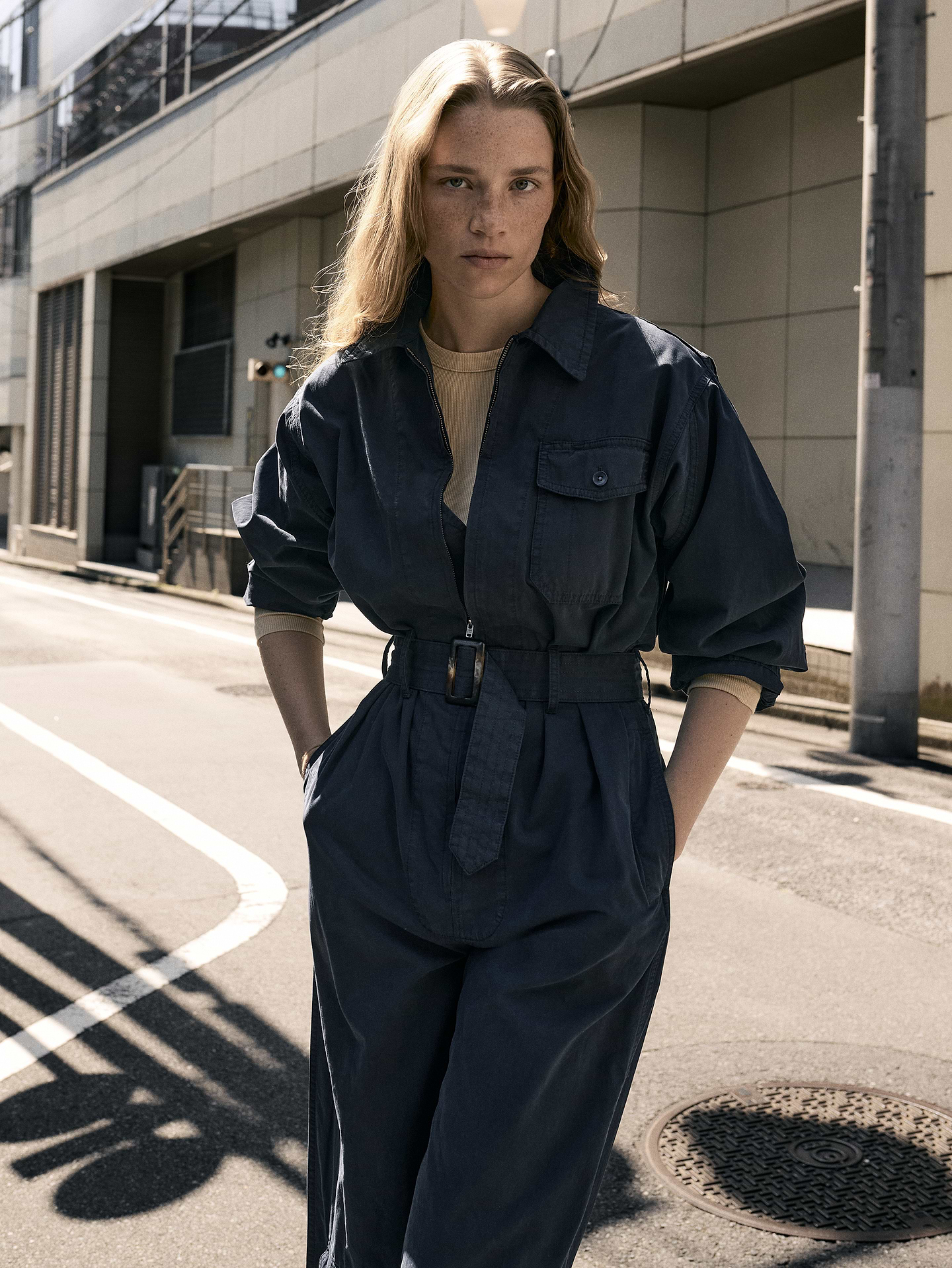Image number 6 showing, Cotton Twill Zip Jumpsuit