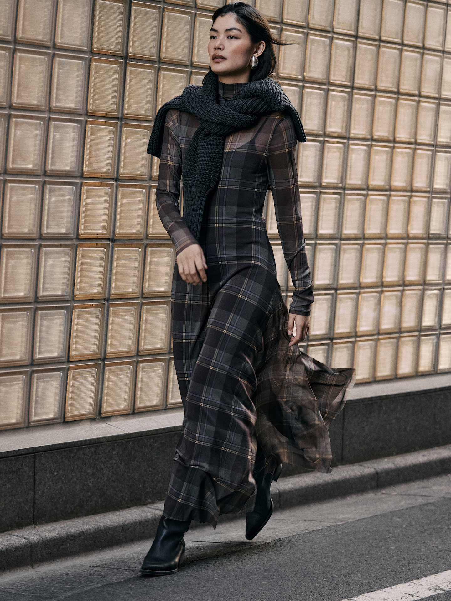Image number 5 showing, Mesh Long-Sleeve Maxi Dress